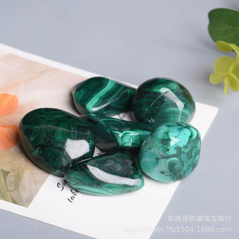 天然孔雀石颗粒 鱼缸花盆装饰用品 小石子水晶碎石