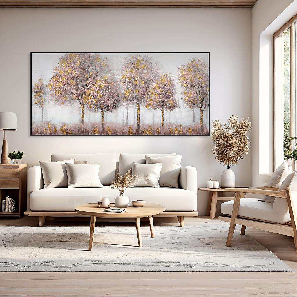 源头工厂半手绘装饰挂画 北欧风景横版大尺寸壁画油画客厅装饰画