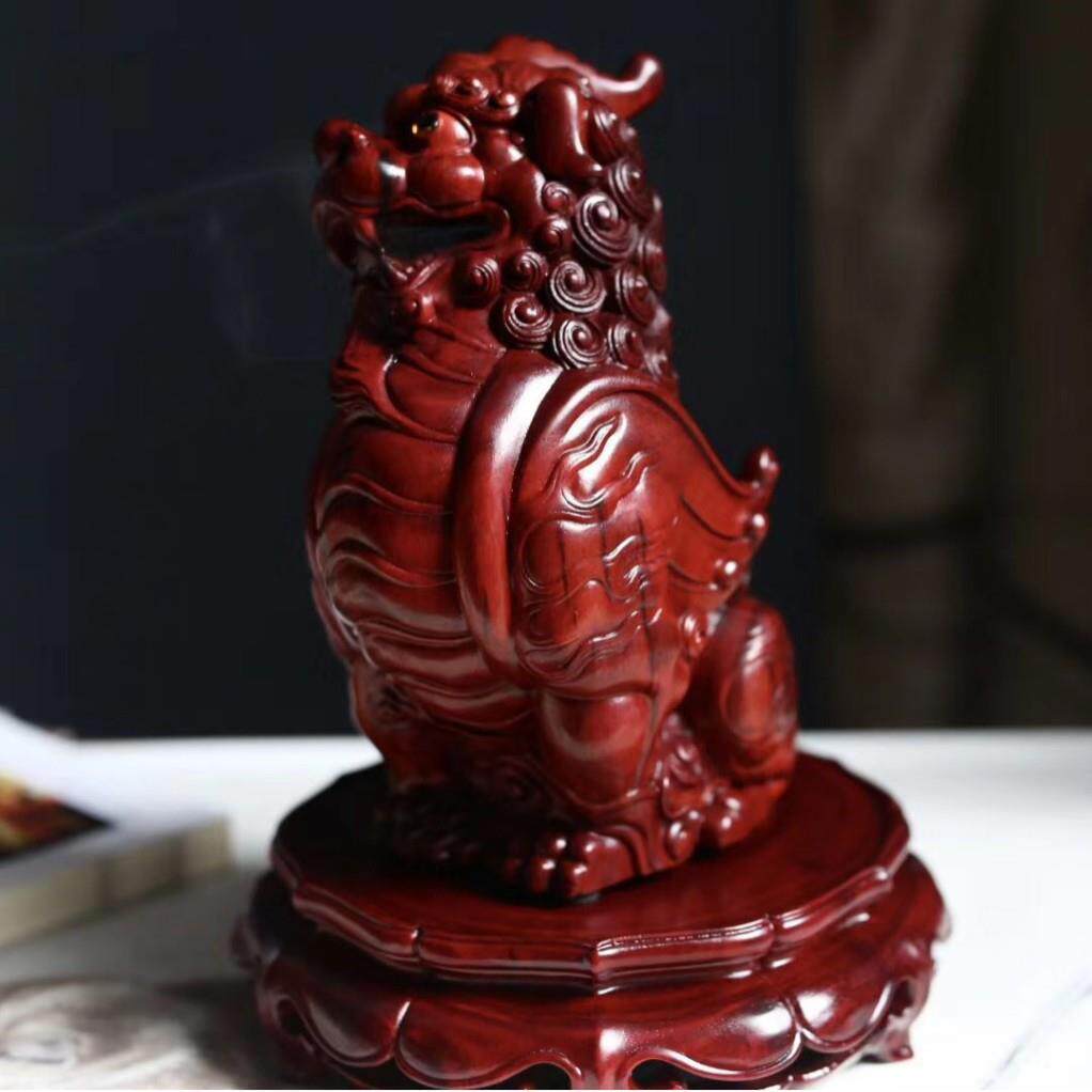 赞比亚小叶紫檀招财貔貅摆件家居客厅动物装饰木质神兽工艺品送礼