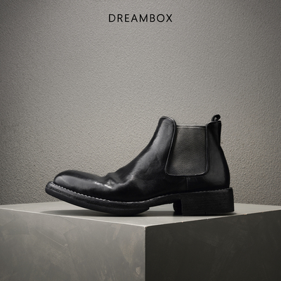 DREAMBOX钧博vibram高档马皮复古套筒切尔西靴手工固特异英伦皮靴