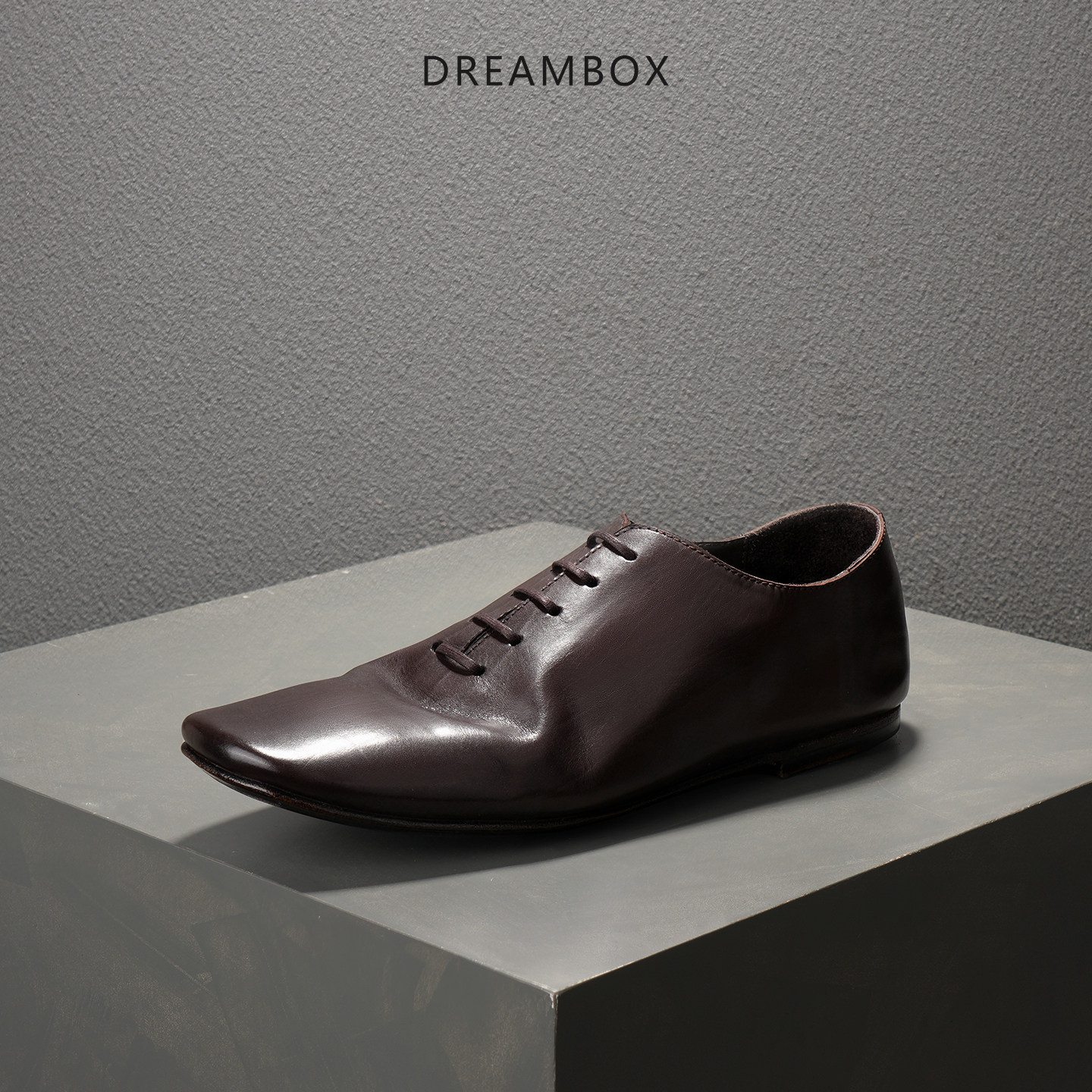 DREAMBOX钧博英伦风真皮舒适牛津鞋男士轻便薄底透气手工休闲皮鞋