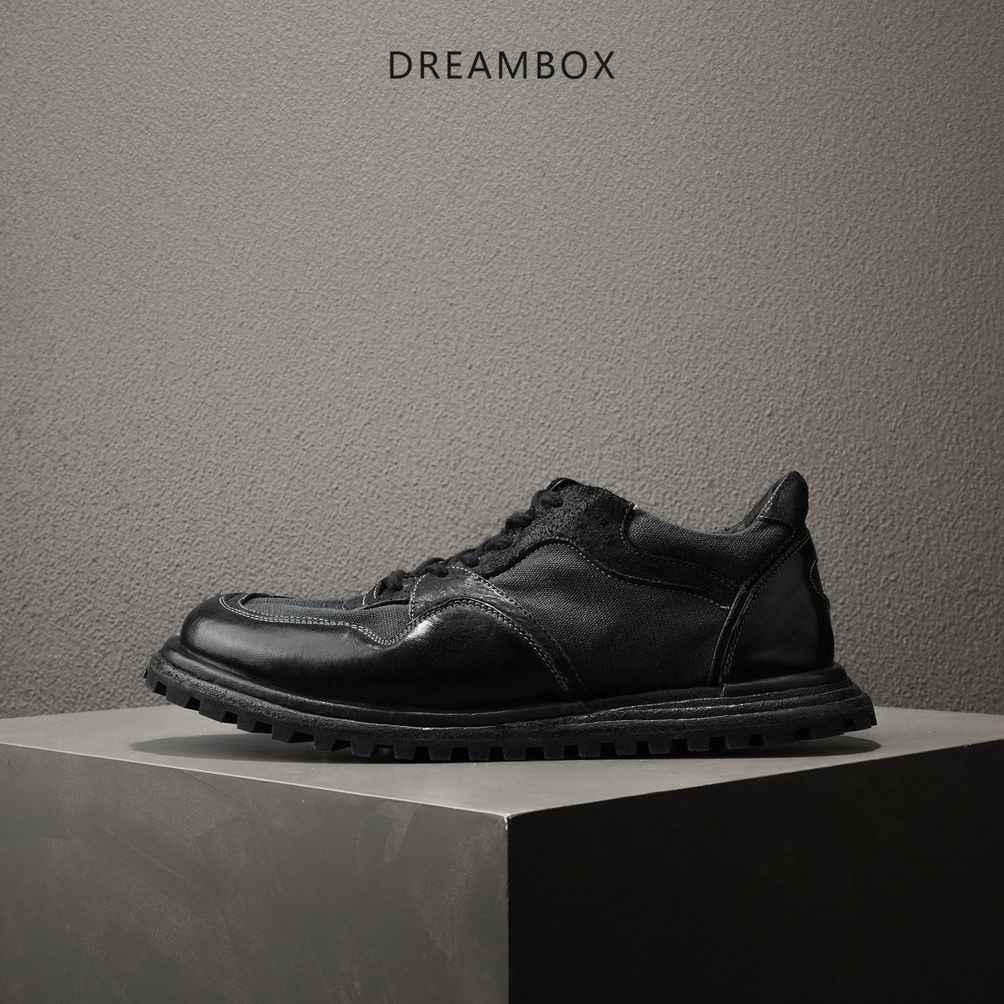 DREAMBOX钧博男鞋夏季透气时尚百搭休闲鞋水洗马皮潮流户外老爹鞋