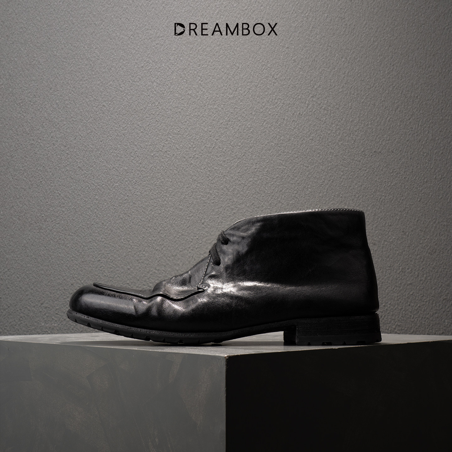 DREAMBOX钧博vibram男士袋鼠皮复古中帮短靴潮流百搭通勤马丁靴