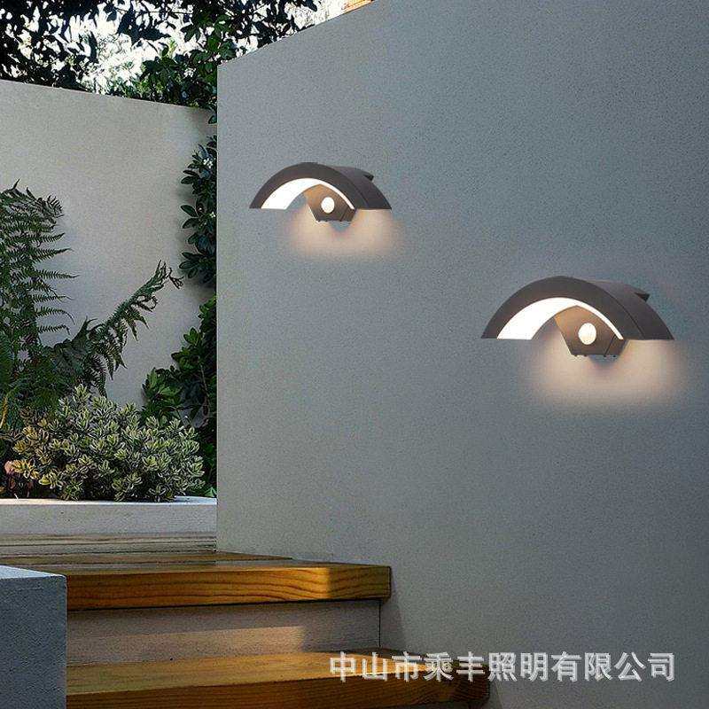 户外防水壁灯庭院阳台大门口照明灯跨境爆款Wall Lamp月亮弯超亮