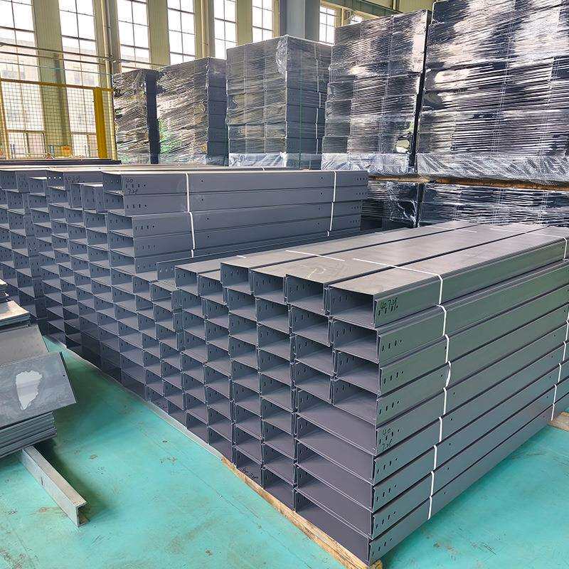 防火电缆桥架槽式钢制金属铁线梯式防火喷塑桥架宽大跨距600*400