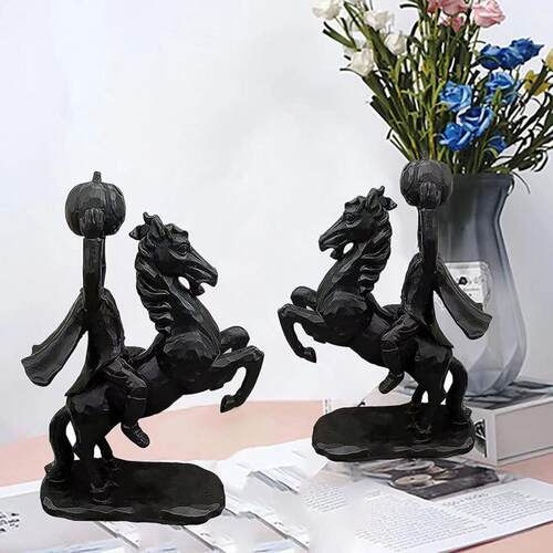 跨境新款 无头骑士 Headless Horseman 万圣节 树脂摆件装饰 道具