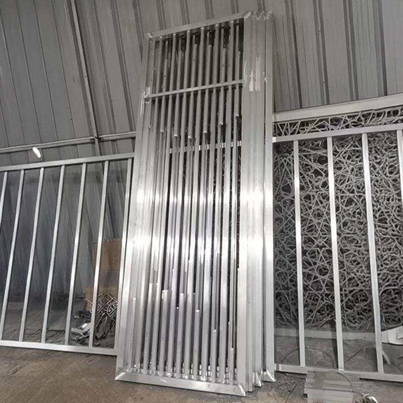 铝合金格栅屏风隔断墙新中式金属格栅轻奢客厅入户玄关花格隔断