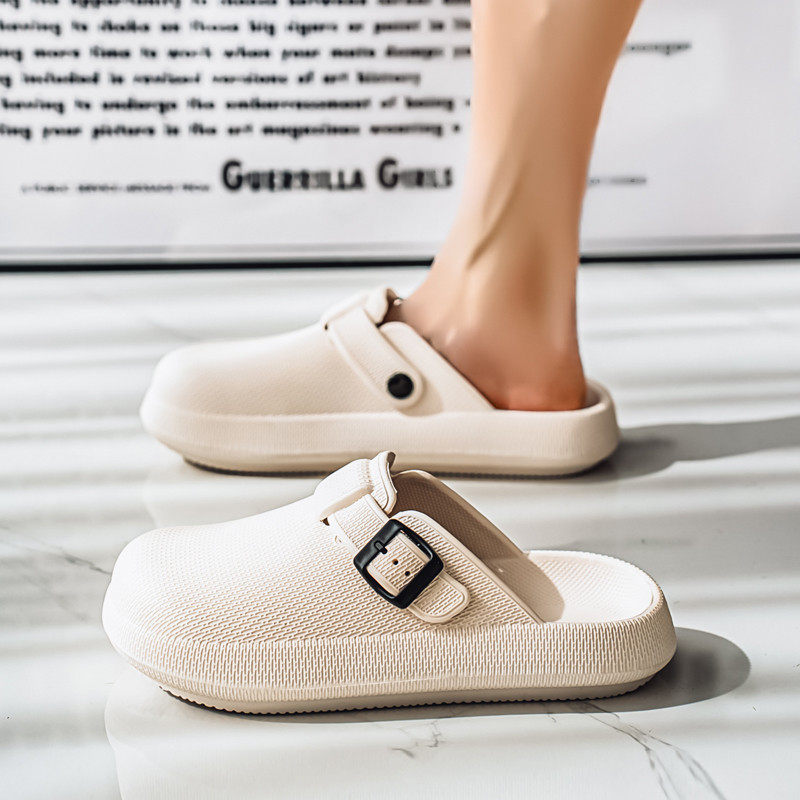 包头博肯开车办公室夏季防滑半拖鞋外穿居家外出海边沙滩拖鞋男士