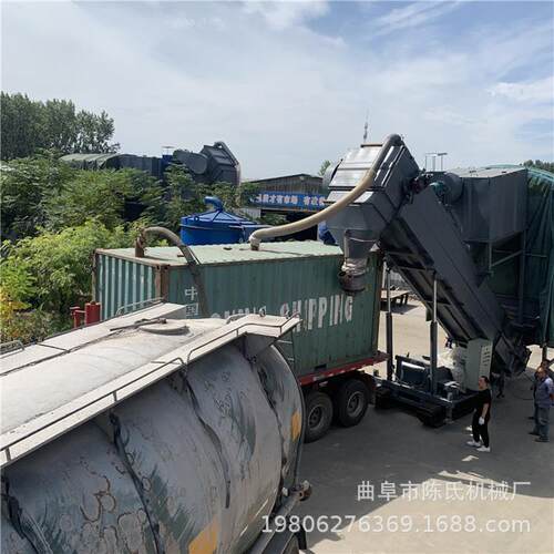 商混站水泥粉拆柜无尘卸灰机双除尘基坑大料斗卸车机集装箱卸灰机