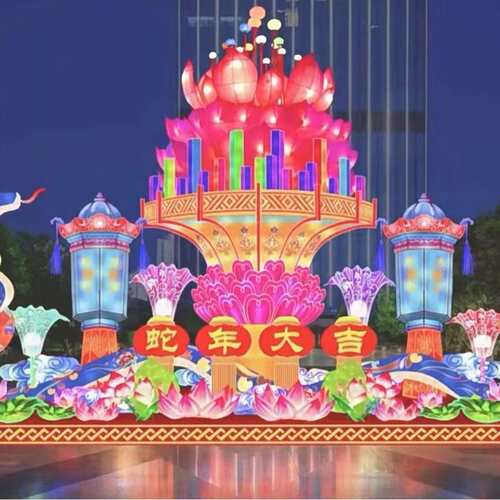 蛇年主题花灯大型户外新年春节灯会装饰工艺景区彩灯雕塑源头工厂