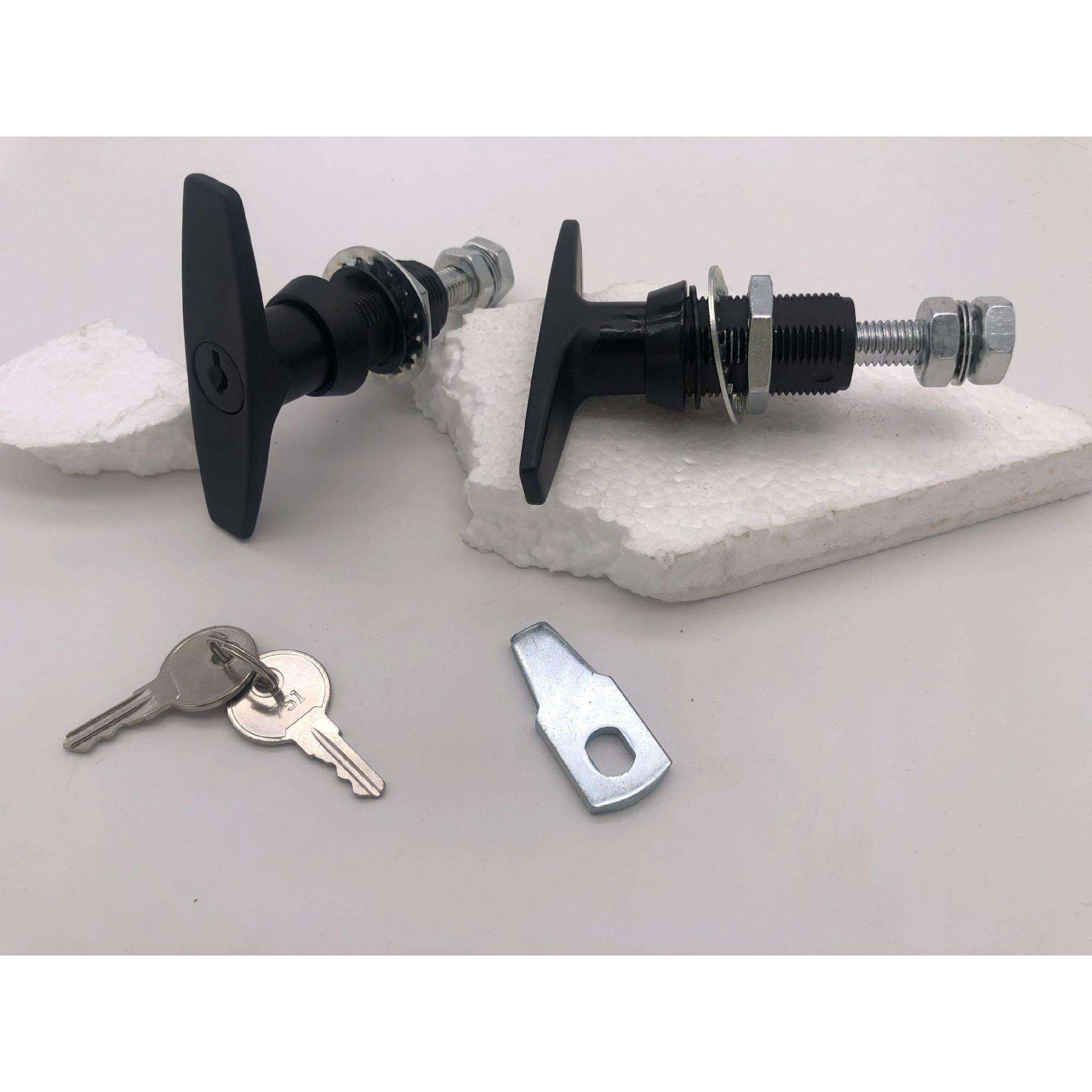 供应欧宝MS309-3D黑色锌合金压缩式开关柜锁 配电箱锁 防爆柜锁图片