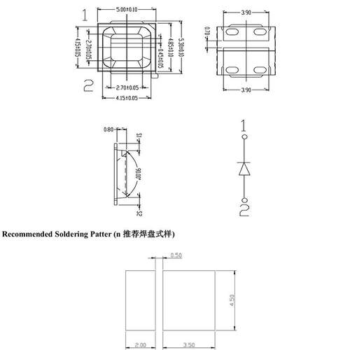 华鑫光电厂家直供5054贴片led灯珠1W/3V/6VSMD高光效户外亮化灯