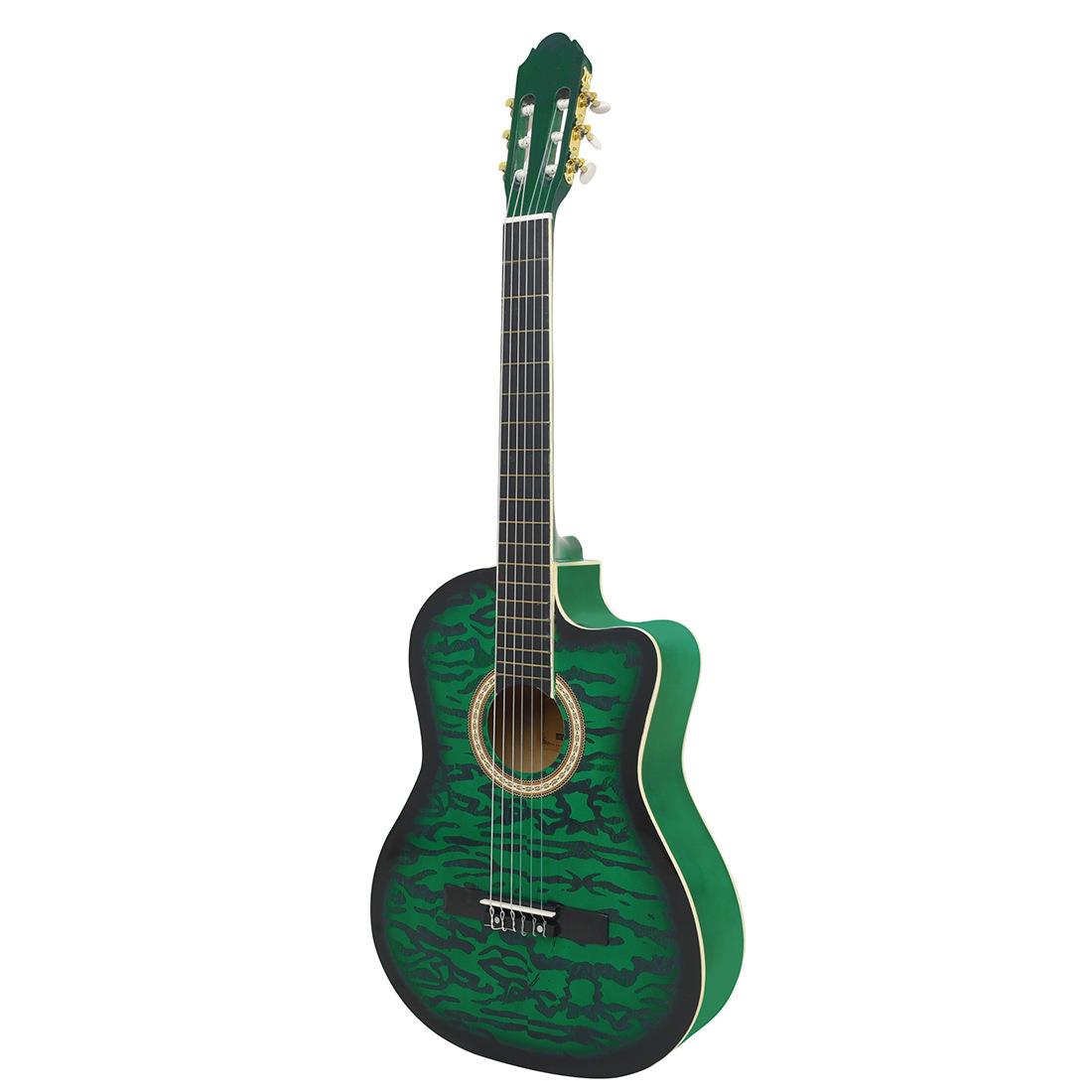 古典吉他原声缺角木吉他云杉木虎纹吉他初学者成人guitar乐器