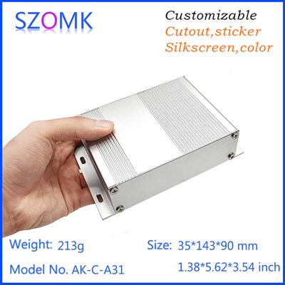SZOMK铝合金仪表器电源铝外壳一体式铝型材散热控制器铝壳体C-A31