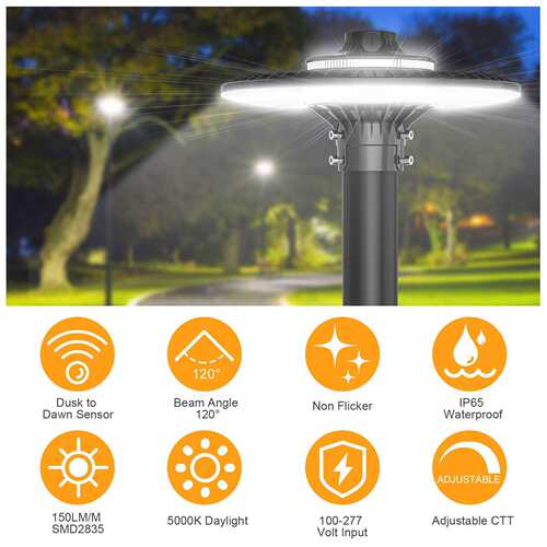 UL DLC认证LED庭院灯60W80W100W120W150W200W铝制高杆景观路灯