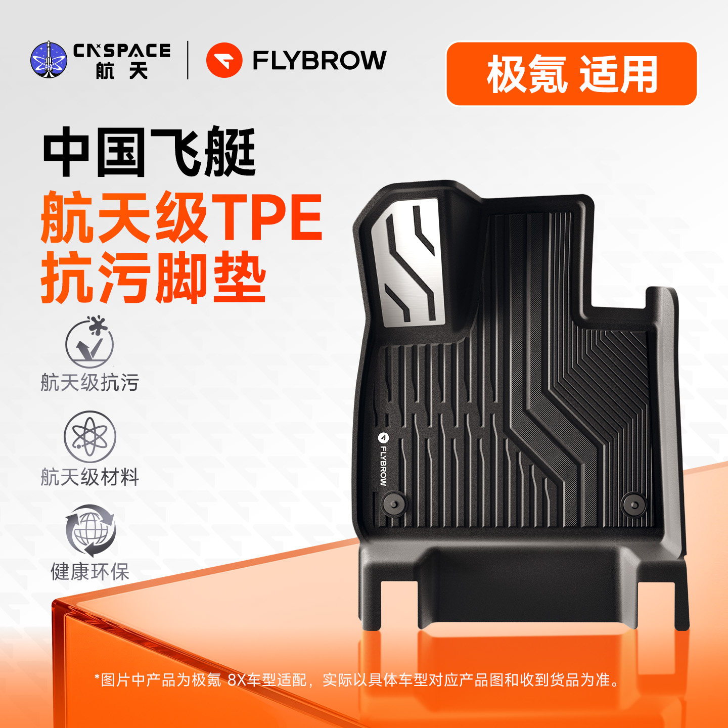 飞艇极氪航天级TPE脚垫图片