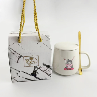 [喵喵专属]陶瓷马克杯套装实用水杯伴手礼高颜值送客户员工小礼品