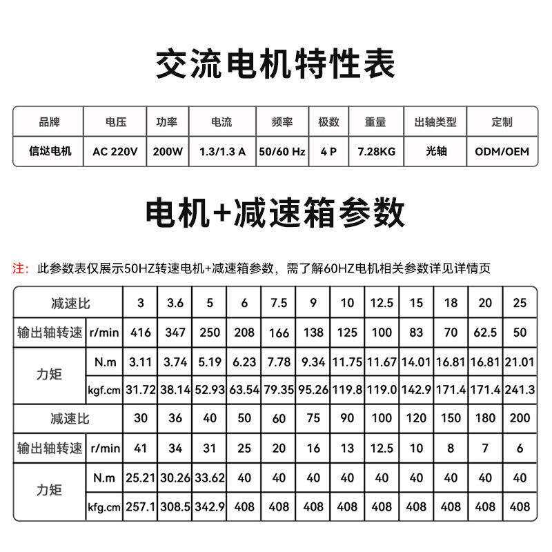 信达工厂200W调速电机220V低速慢速大扭力升降机齿轮减速电动马达