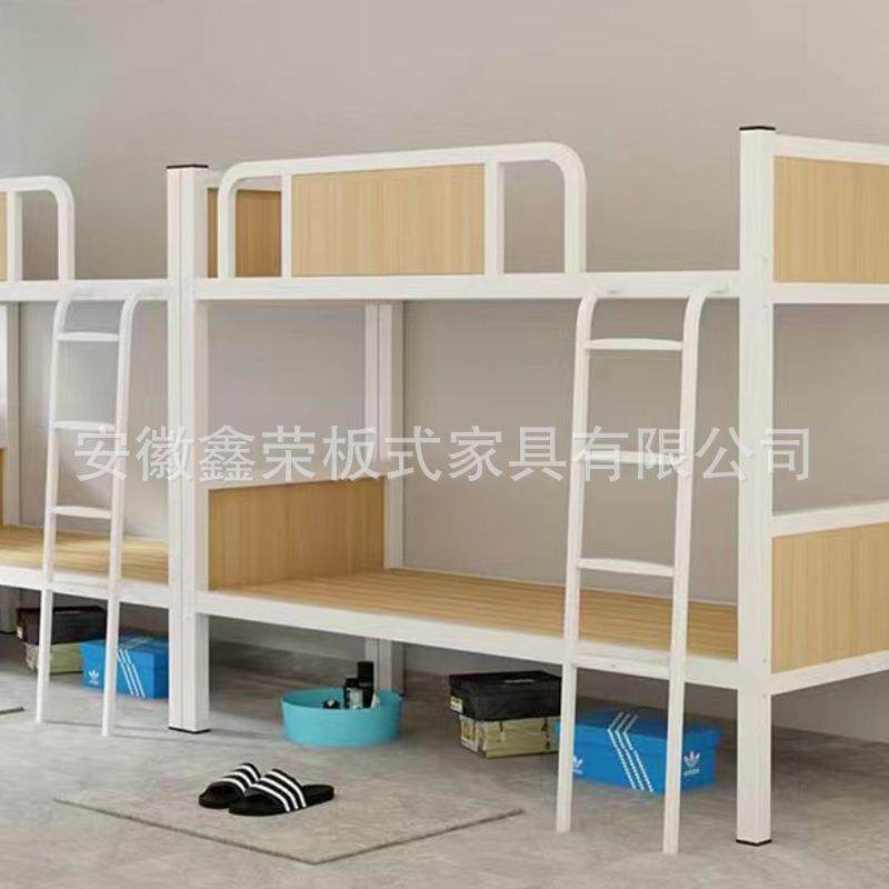双层铁架床学校公寓专用带爬梯+护栏钢管招标可开票学生床厂家