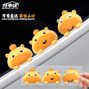 海绵宝宝车贴个性创意搞笑卡通可爱电动车贴纸划痕遮挡摩托头盔贴