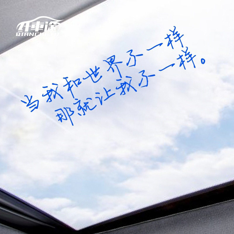 当我和世界不一样汽车贴纸