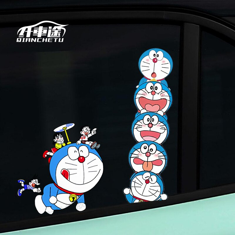 汽车贴纸个性创意哆啦A梦汽车贴 卡通可爱叮当猫电动摩托头盔贴纸