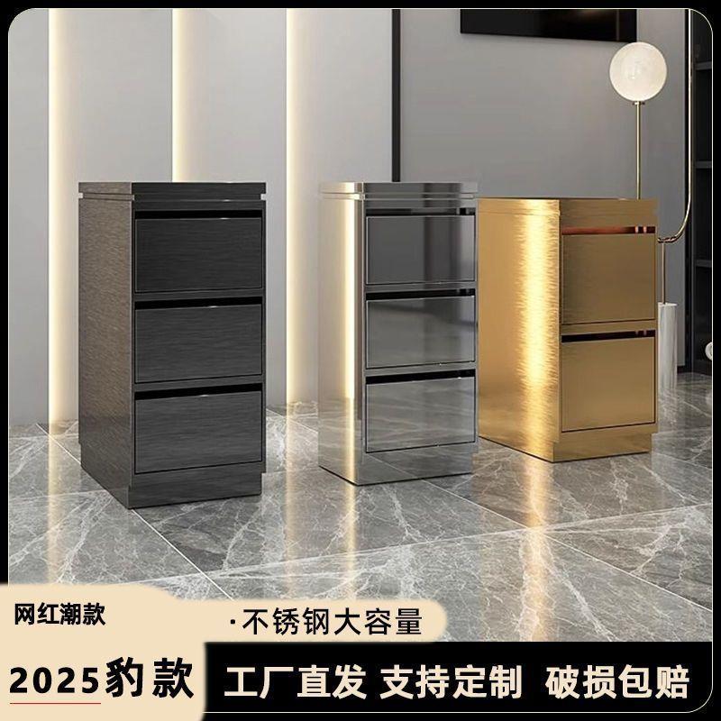理发店工具柜美发店不锈钢工具车剪发推车发廊专用工作柜储物柜台