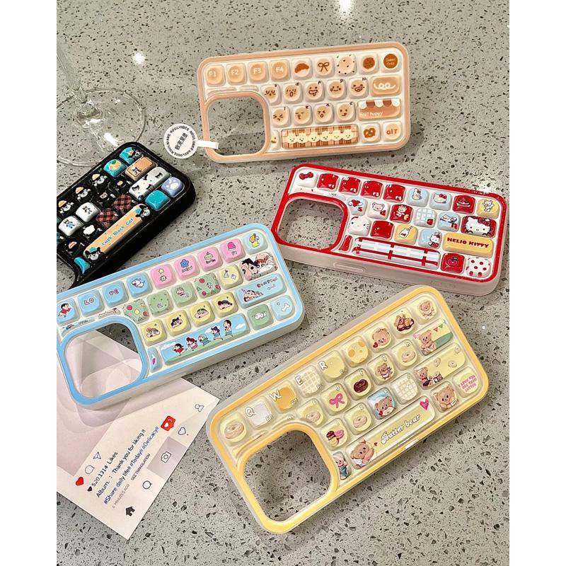 蜡笔小新立体键盘苹果手机壳