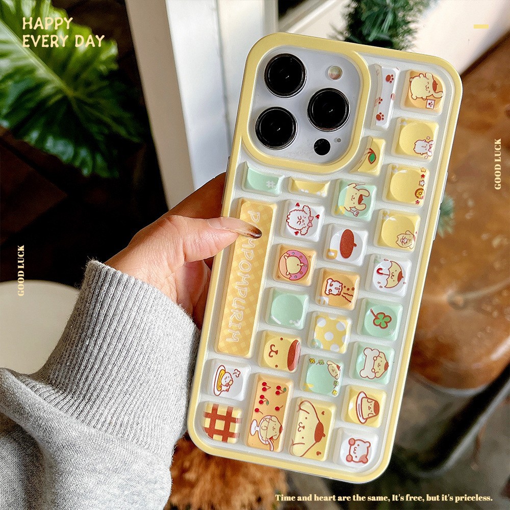 新年键盘壳Hellokitty适用iPhone17布丁狗苹果15Promax按键手机壳