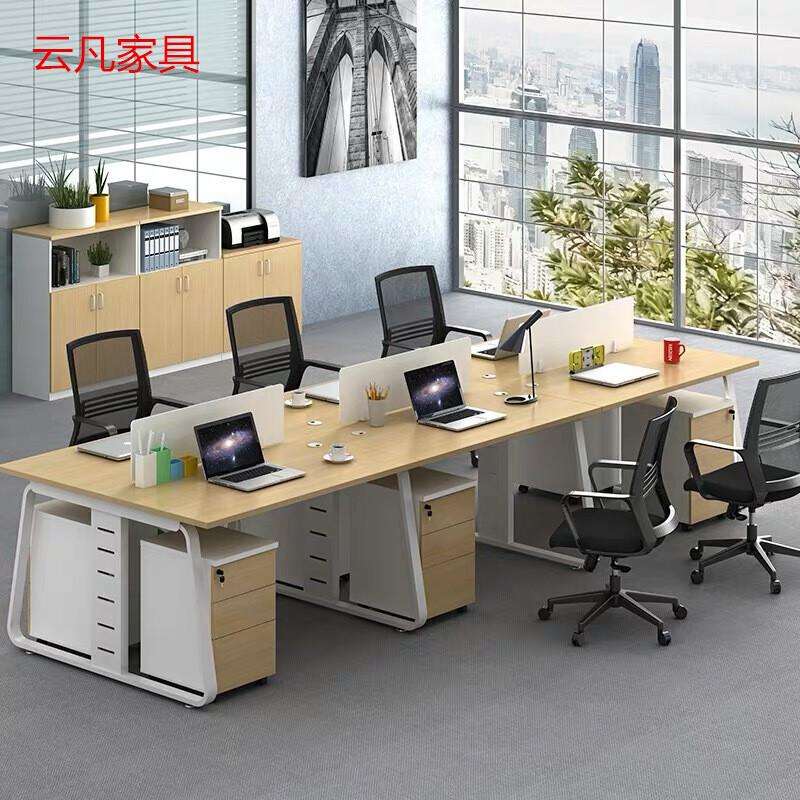 职员办公桌四人位简约现代2/4/6/8人屏风员工位隔断办公家具桌椅