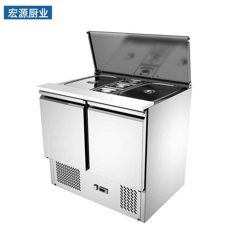 商用一体风冷保鲜工作台沙拉柜水果蔬菜冷藏展示柜奶茶点菜柜