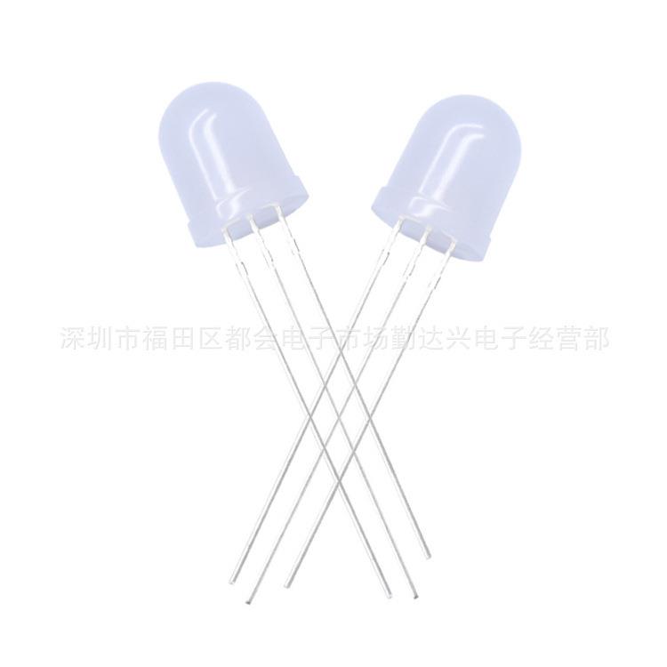f10红绿共阴共阳10mm红普绿翠绿雾状双色指示灯led灯珠发光二极管