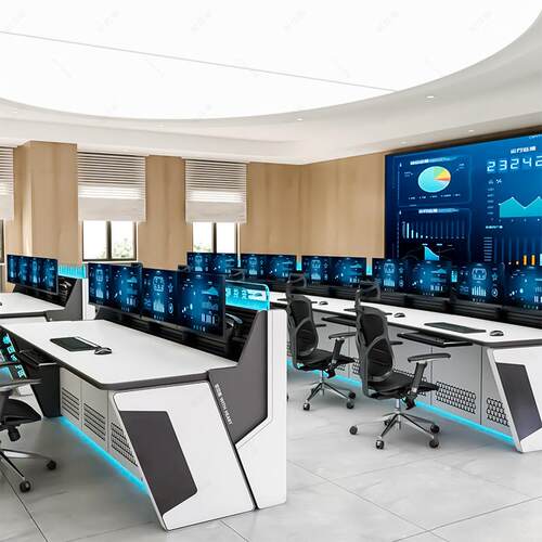 操作台电脑机房电脑监控室监控桌调度台指挥中心指挥台控制台