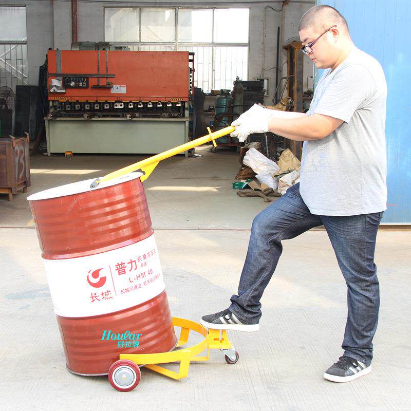 现货供应简易油桶咬嘴油桶车DC500低位油桶搬运车500KG手动油桶车