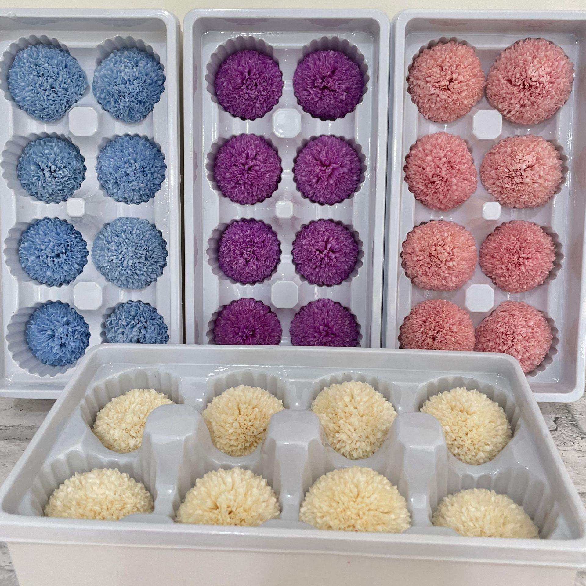 花者云南厂家笑脸花束材料 多色4-5cm永生乒乓菊花头现货