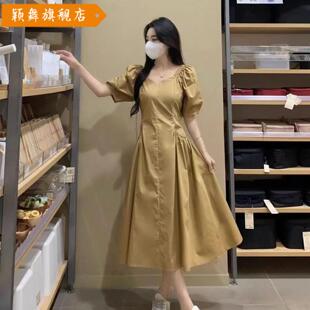 多巴胺遮肚子显瘦连衣裙夏季 裙子女 梨形身材短袖
