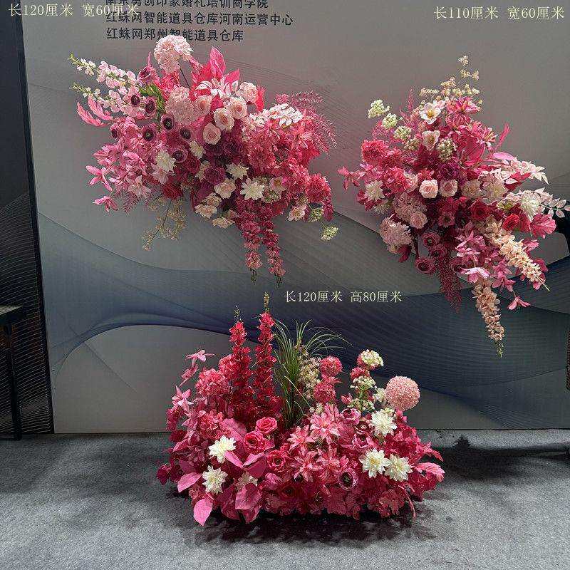 假花仿真花摆设场景布置成品花艺店面装饰橱窗布置摄影直播花艺