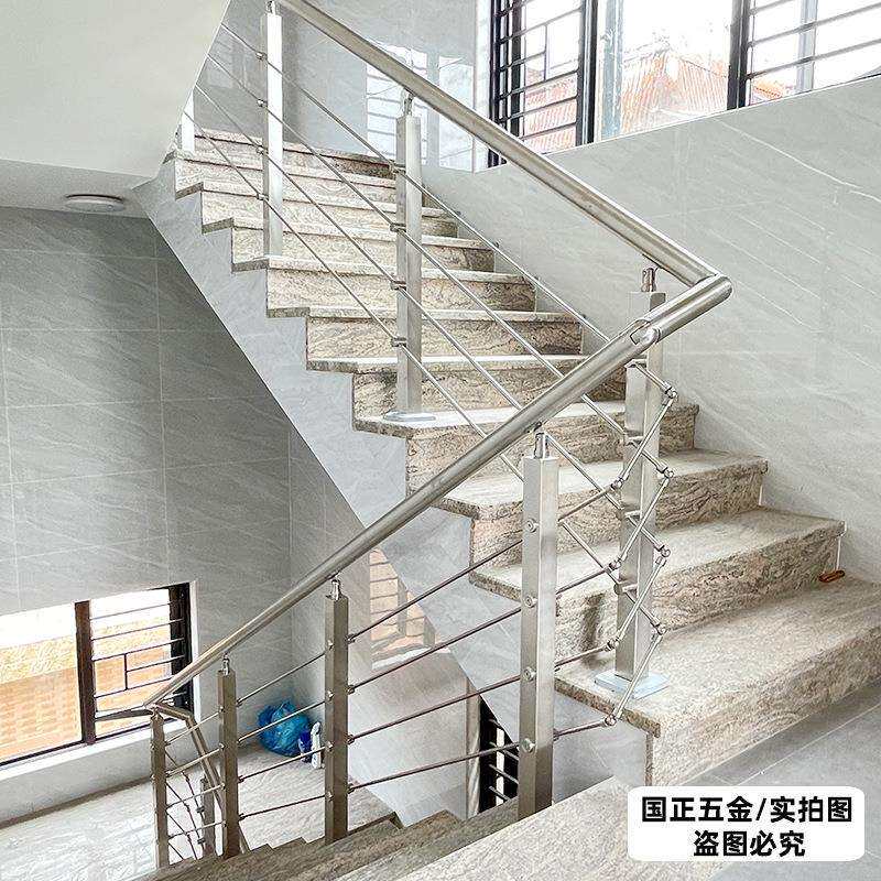 室外不锈钢立柱楼梯扶手护栏 阳台家用304不锈钢扶手栏杆楼梯立柱
