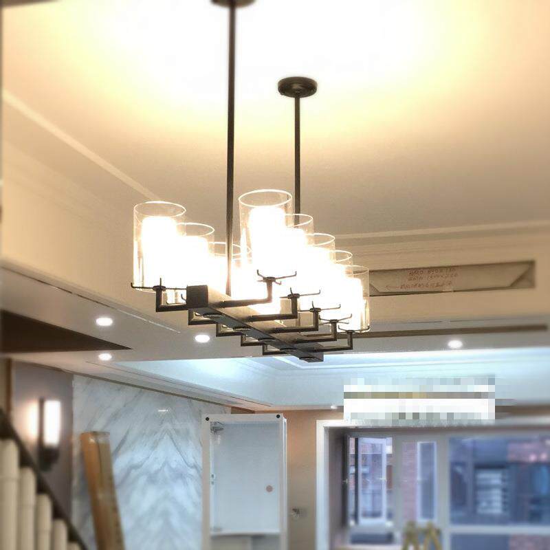餐吊灯餐桌吧台吊灯餐厅饭厅三头新中式美式样板房工业风loft灯饰