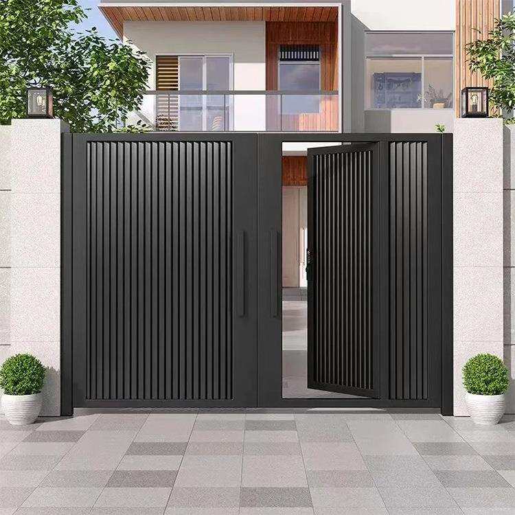 铝合金双开门铝艺庭院大门别墅对开门花园农村自建房院子门电动门