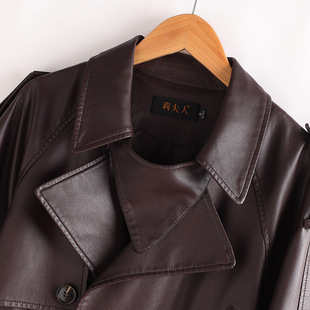 海宁真皮皮衣女短款宽松2025年春装新款绵羊皮皮夹克时尚高级外套