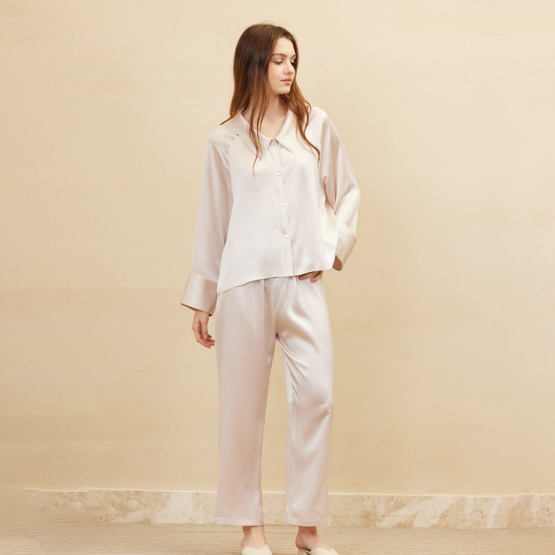 真丝睡衣两件套女士春秋季温柔简约高级感100%桑蚕丝家居服