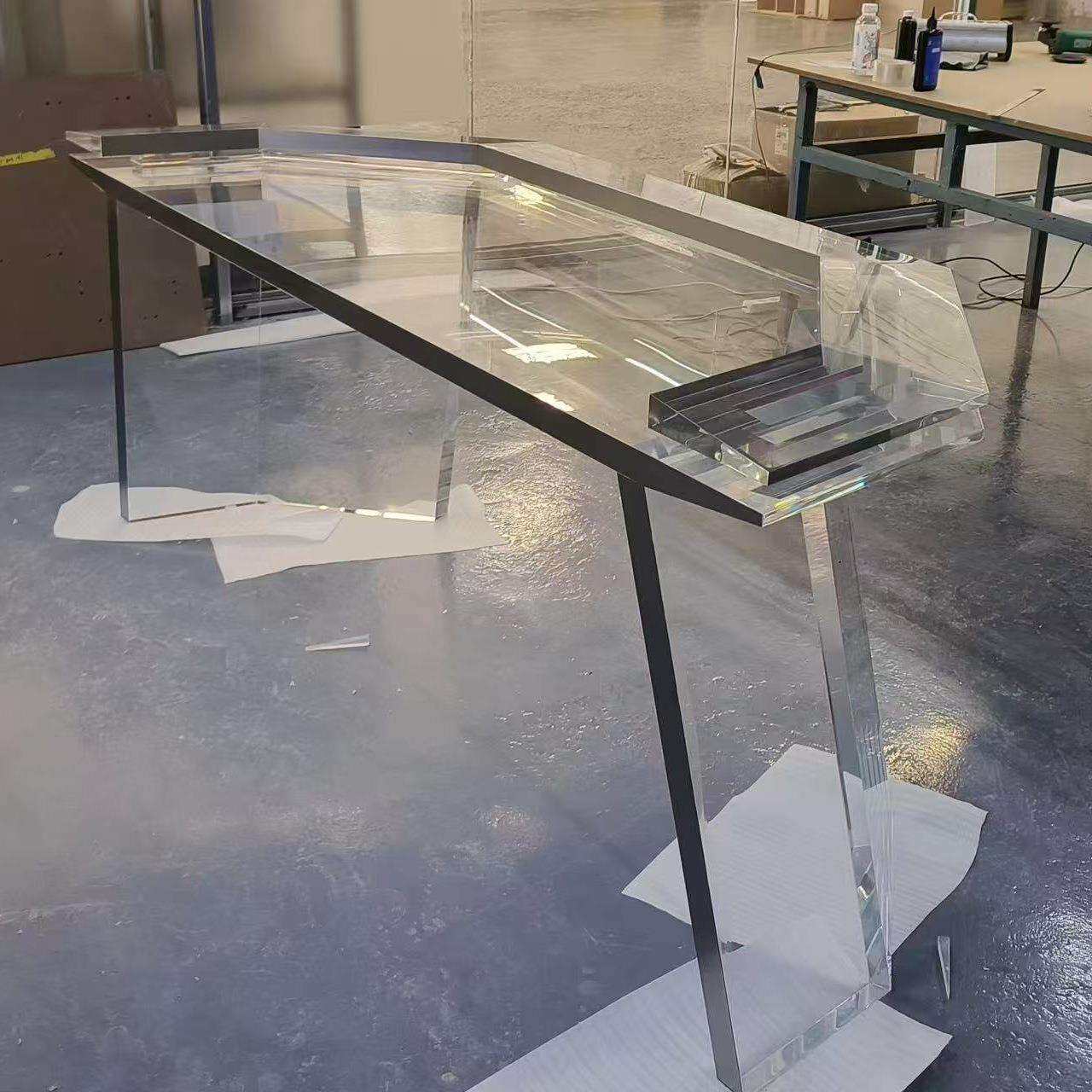 透明亚克力DJ台异形吧台酒吧演唱会时尚有机玻璃长方形桌子
