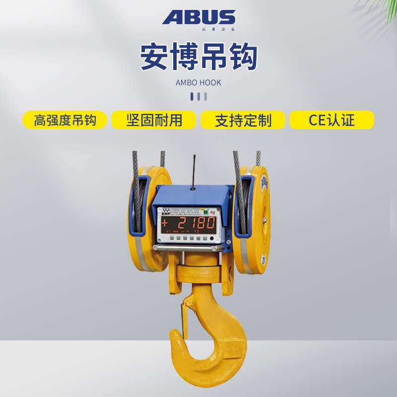 德国安博ABUS电动钢丝绳葫芦起重机环链行车称重载荷显示 吊钩