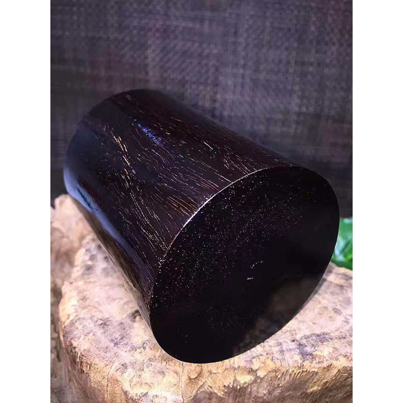 印度小叶紫檀拆房老料爆星笔筒 一木挖手工制作精细流畅9.2*7.2cm