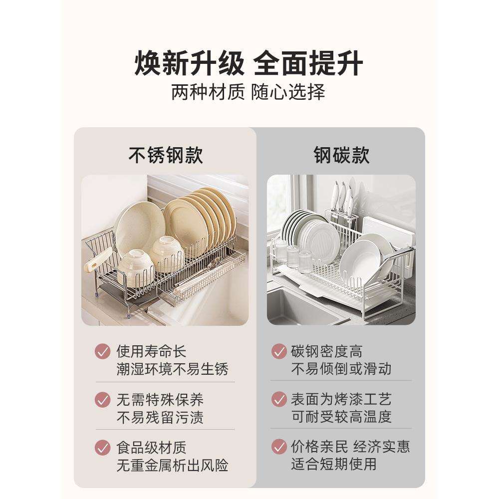 摩登主妇碗碟沥水架厨房水槽台面碗筷沥水篮置物架碗架碗盘收纳架
