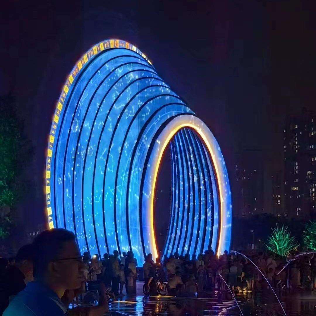 景观灯304不锈钢公园景区智能控制幻彩色拱门凉亭雕塑灯互动装置