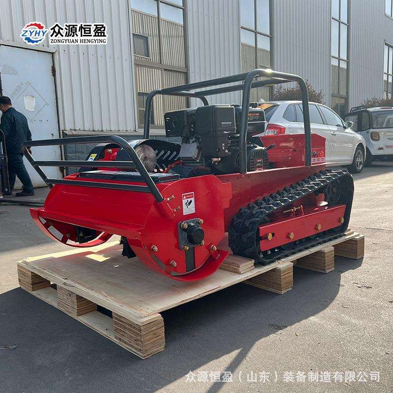 跨境小型车载打割草机器人 柴油遥控履带式自行走割草机 割灌机