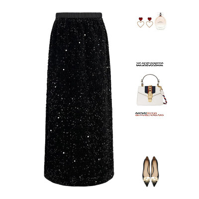 裙子2025新款女秋冬黑色