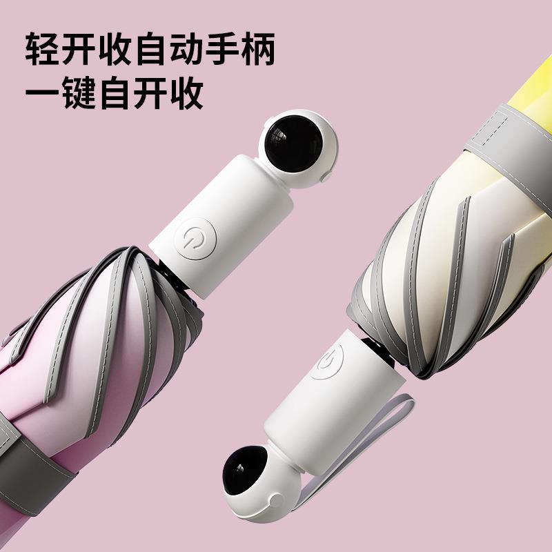 渐变彩虹儿童雨伞全自动折叠安全圆角男孩女孩学生防晒遮阳太阳伞